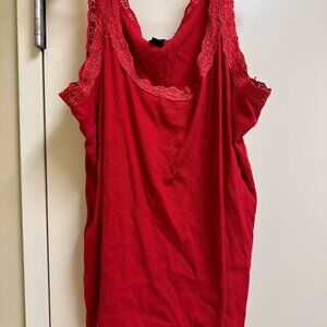 S107 - Basic Additions Red Tank Top with Lace 3X 24